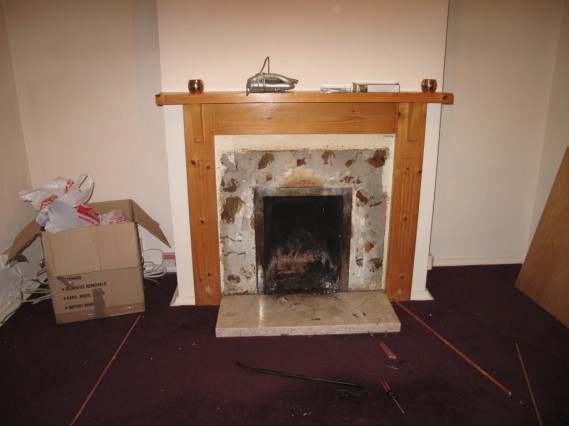 Opened up fireplace