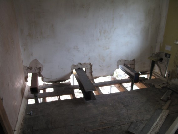 Steels Upstairs with wall gone